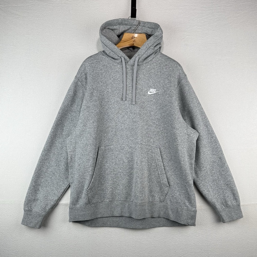 Nike Sportswear Club Fleece Hoodie Mens XL Gray Sweatshirt